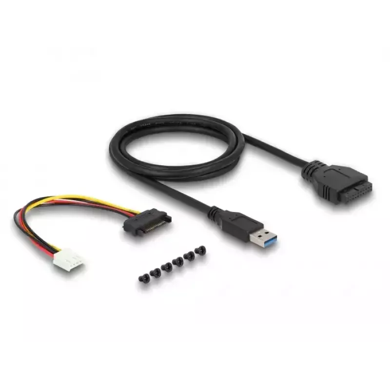 DeLOCK Iekšējais 3,5 collu USB 3.2 Gen 1 centrmezgls ar 4 portiem, melns