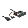 DeLOCK Iekšējais 3,5 collu USB 3.2 Gen 1 centrmezgls ar 4 portiem, melns