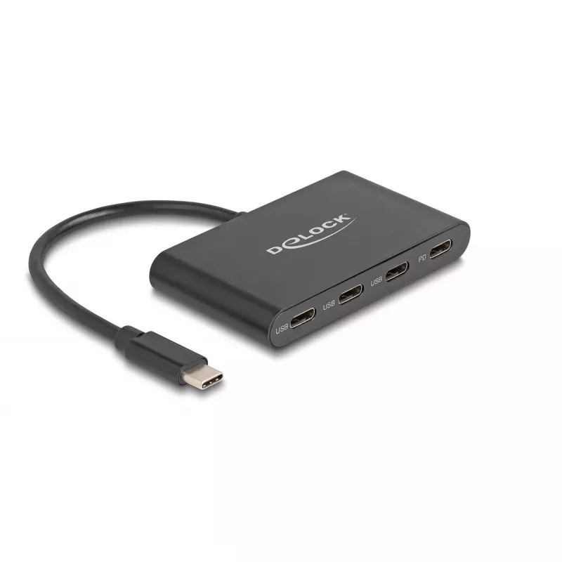 DeLOCK USB 3.2 Gen 1 USB Type-C centrmezgls 3 x USB Type-C ligzda 1 x USB Type-C PD 100 W