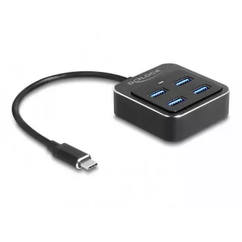 DeLOCK USB 3.2 Gen 2 USB Type-C centrmezgls 4 x USB Type-A 10 Gbps