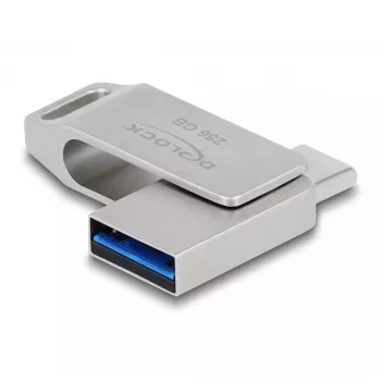 USB zibatmiņa DeLOCK 256GB USB-C Type-A metāla korpuss