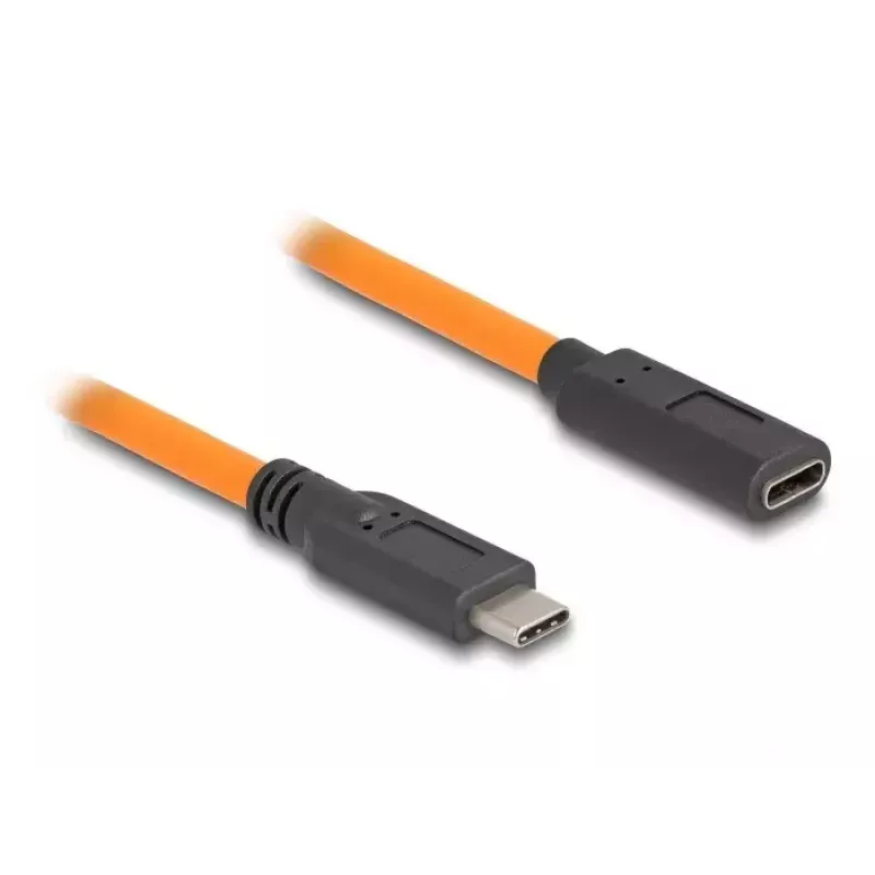 DeLOCK USB kabelis USB Type-C vīriešu uz USB Type-C sieviešu 1m 5Gbps oranžs