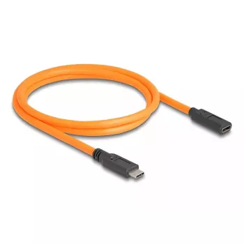 DeLOCK USB kabelis USB Type-C vīriešu uz USB Type-C sieviešu 1m 5Gbps oranžs