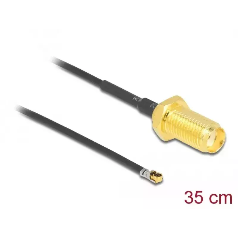 Koaksiālais kabelis DeLOCK 12664 0,35 m SMA MHF 4L LK melns