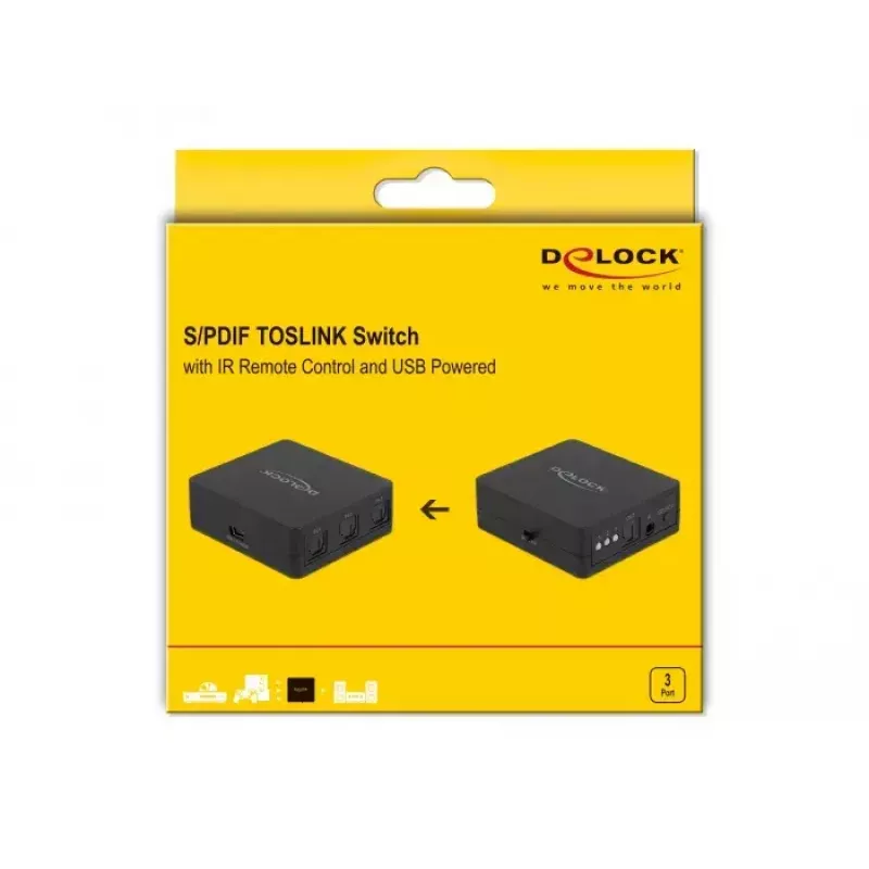 S/PDIF TOSLINK pārslēgs DeLOCK 63395