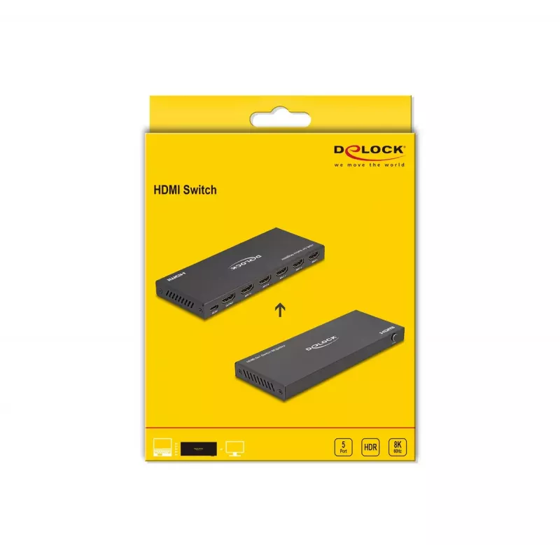 DeLOCK HDMI pārslēgs 4 x HDMI ieeja uz 1 x HDMI izeja 8K 60 Hz