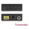 KVM paplašinātājs DELOCK 65957 — HDMI & USB raidītājs un uztvērējs, vadu, līdz 70 m, 18 Gbit/s, 600 MHz, melns
