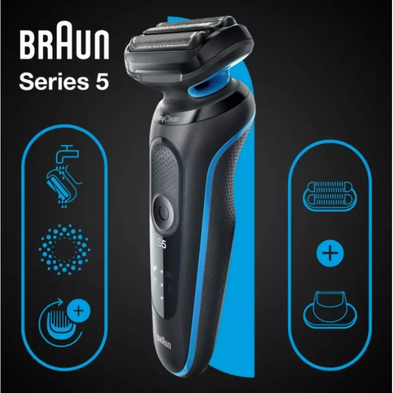 Braun Series 5 51-B1820s folijas skuveklis melns, zils