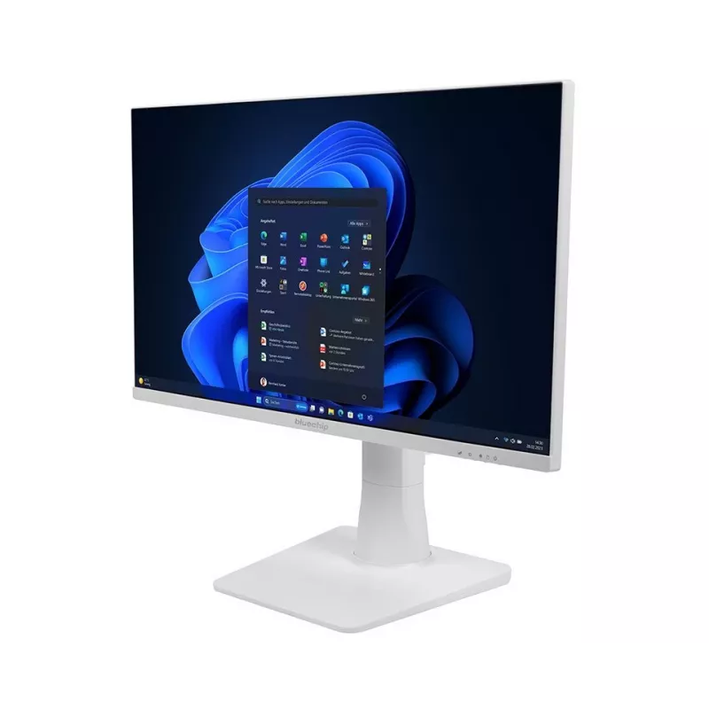 bluechip BUSINESSline AIO2350 *balta* Intel® Core™ i5 procesors 14400 / līdz 4.70 GHz, Windows 11 Pro, 23,8 collas LED IPS, 16 GB DDR4, 500 GB NVMe SSD, Intel® Wi-Fi 6 AX201, Bluetooth 5, Gigabit Ethernet, Intel® UHD grafika