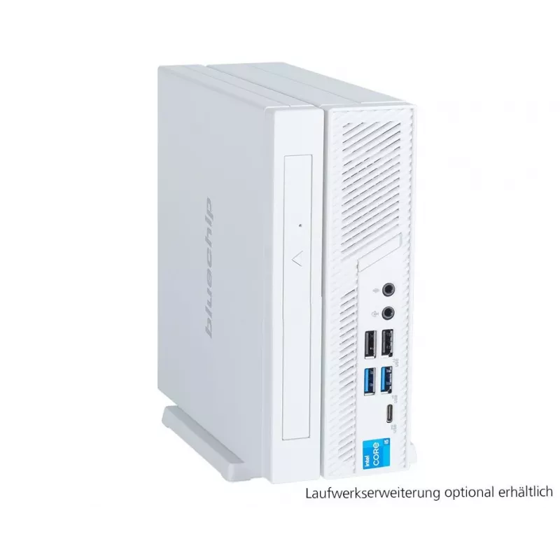 bluechip BUSINESSline S3137 *balts* Intel® Core™ i3 Processor 14100 / līdz 4.70 GHz, Windows 11 Pro, Intel® B760, 8 GB DDR5, 500 GB NVMe SSD, Intel® Wi-Fi 6E AX211, Bluetooth 5.3, Gigabit Ethernet, Intel® UHD Graphics