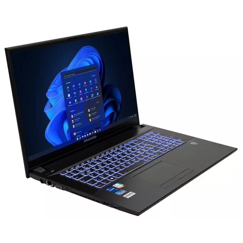 bluechip TRAVELline B17W27 Intel® Core™ i5-1335U procesors / līdz 4.60 GHz, Windows 11 Pro, 17,3 collu pretatspīdumu IPS panelis, 1920 x 1080, 16 GB DDR4, 500 GB NVMe SSD, WLAN 802.11 ax, Bluetooth 5.3, Gigabit Ethernet, Intel® Iris® Xe grafika, DVD±RW, militārais standarts MIL-STD 810G