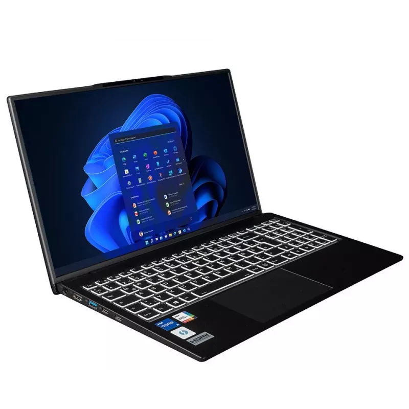 bluechip TRAVELline B15W57 Intel® Core™ i5-1335U Procesors / 4.60 GHz, Windows 11 Pro, 15,6 collu pretatspīduma IPS panelis, 1920 x 1080, 16 GB DDR5, 500 GB NVMe SSD, Intel® WiFi 6 AX211 2×2, Bluetooth 5.3, Gigabit Ethernet, Intel® Iris® Xe Grafika, Thunderbolt™ 4 caur Type-C portu