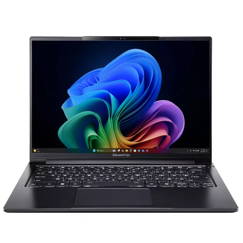 bluechip TRAVELline U14W17, Copilot+ PC Intel Core Ultra 5 135H klēpjdators 35,6 cm (14 collas) 16 GB LPDDR5x-SDRAM 500 GB SSD Wi-Fi 7 (802.11be) Windows 11 Pro Melns
