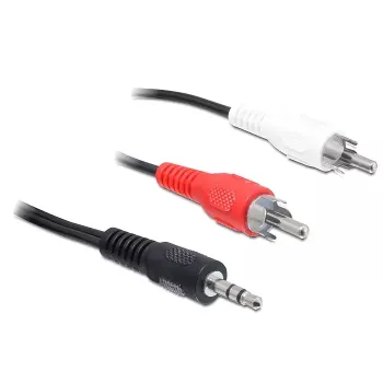 Audio kabelis DeLOCK 84277 10m 3.5mm 2 x RCA Melns