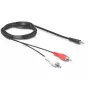 Audio kabelis DeLOCK 84277 10m 3.5mm 2 x RCA Melns