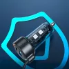Auto lādētājs Joyroom JR-CL07 3-in-1 60W ar iebūvētu USB-C kabeli 1,6 m, melns