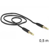 Audio kabelis DeLOCK 3,5 mm - 3,5 mm 0,5 m Melns