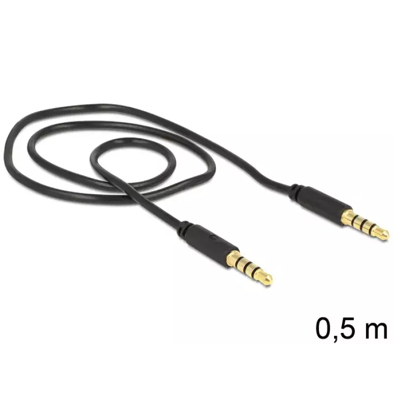 Audio kabelis DeLOCK 3,5 mm - 3,5 mm 0,5 m Melns