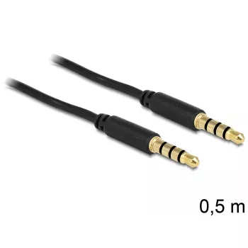 Audio kabelis DeLOCK 3,5 mm - 3,5 mm 0,5 m Melns