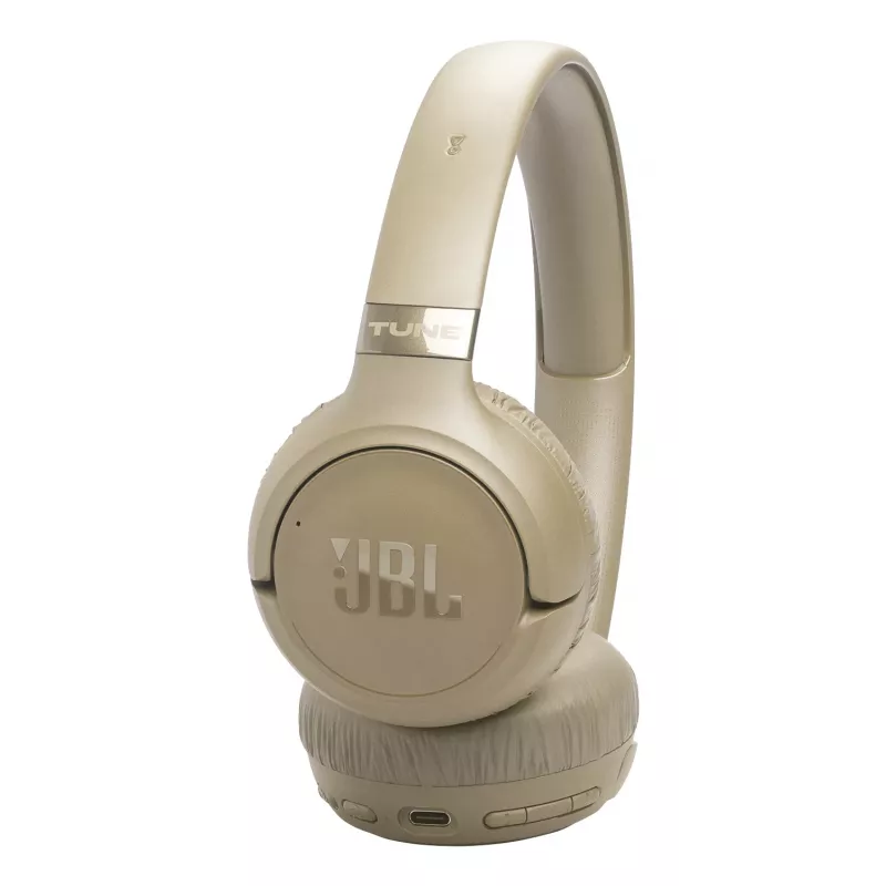 Headset JBL Tune 680NC, vadu un bezvadu (Bluetooth, USB-C), supra-aural, galvas stīpa, bēšs, 20–20000 Hz, 161 g