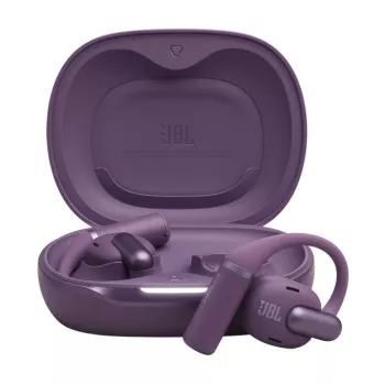 Austiņas JBL Sense Pro TWS Bluetooth auss āķis intraaurālas 20–40000 Hz USB-C uzlādes statīvs violets