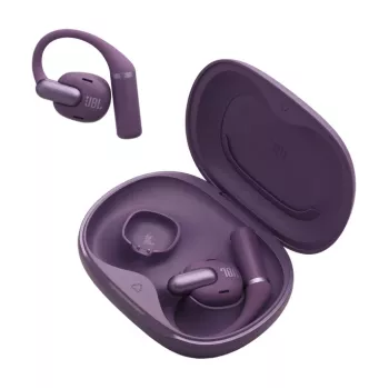 Austiņas JBL Sense Pro TWS Bluetooth auss āķis intraaurālas 20–40000 Hz USB-C uzlādes statīvs violets