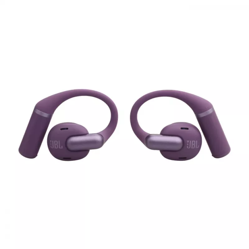 Austiņas JBL Sense Pro TWS Bluetooth auss āķis intraaurālas 20–40000 Hz USB-C uzlādes statīvs violets