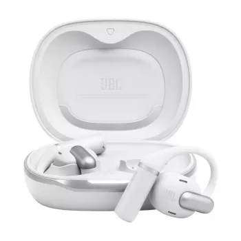 Austiņas JBL Sense Pro TWS auss āķa tipa, zvaniem un mūzikai, 20–40000 Hz, USB-C uzlādes statīvs, balts