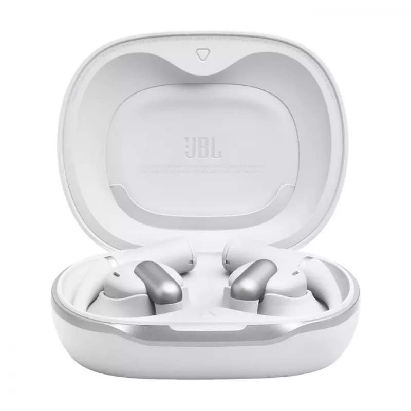 Austiņas JBL Sense Pro TWS auss āķa tipa, zvaniem un mūzikai, 20–40000 Hz, USB-C uzlādes statīvs, balts