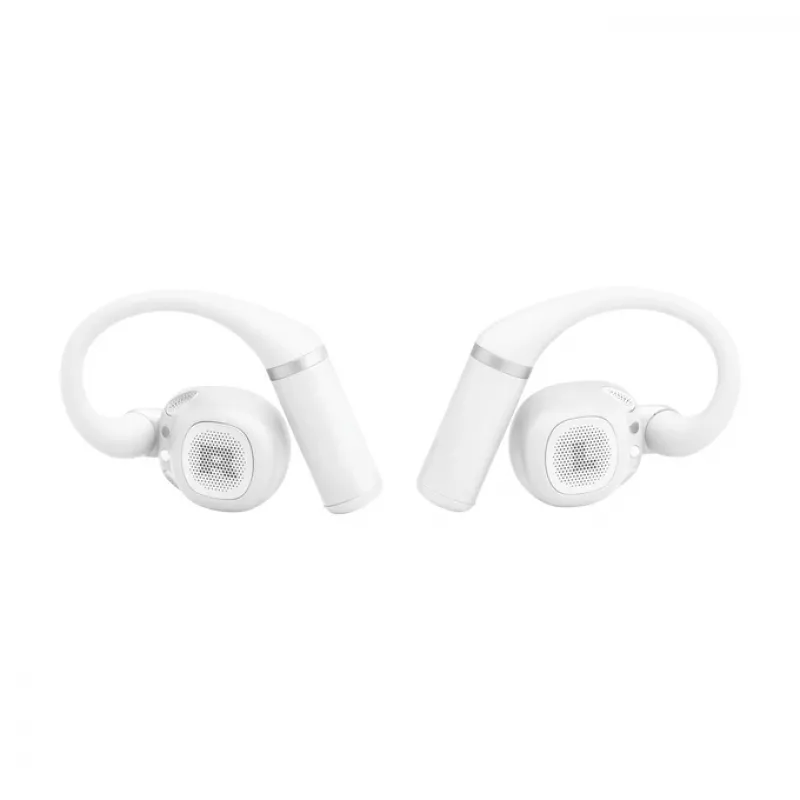 Austiņas JBL Sense Pro TWS auss āķa tipa, zvaniem un mūzikai, 20–40000 Hz, USB-C uzlādes statīvs, balts