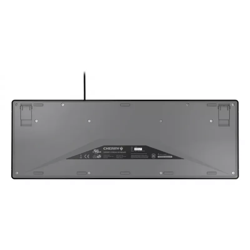 CHERRY STREAM tastatūra Mājas/Biroja USB QWERTY Portugāļu Melna Pelēka Pilna izmēra 115 taustiņi