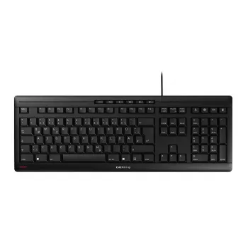CHERRY STREAM tastatūra Mājas/Biroja USB QWERTY Portugāļu Melna Pelēka Pilna izmēra 115 taustiņi