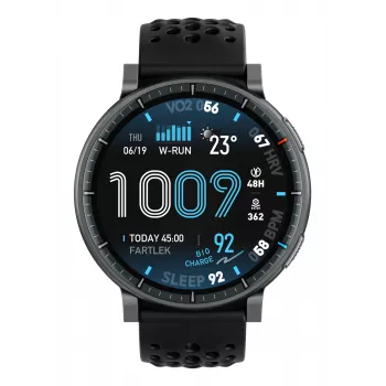 Viedpulkstenis Amazfit Active Max apaļš AMOLED 1,5 collu 480×480 skārienekrāns 64 MB RAM 4 GB 658 mAh melns