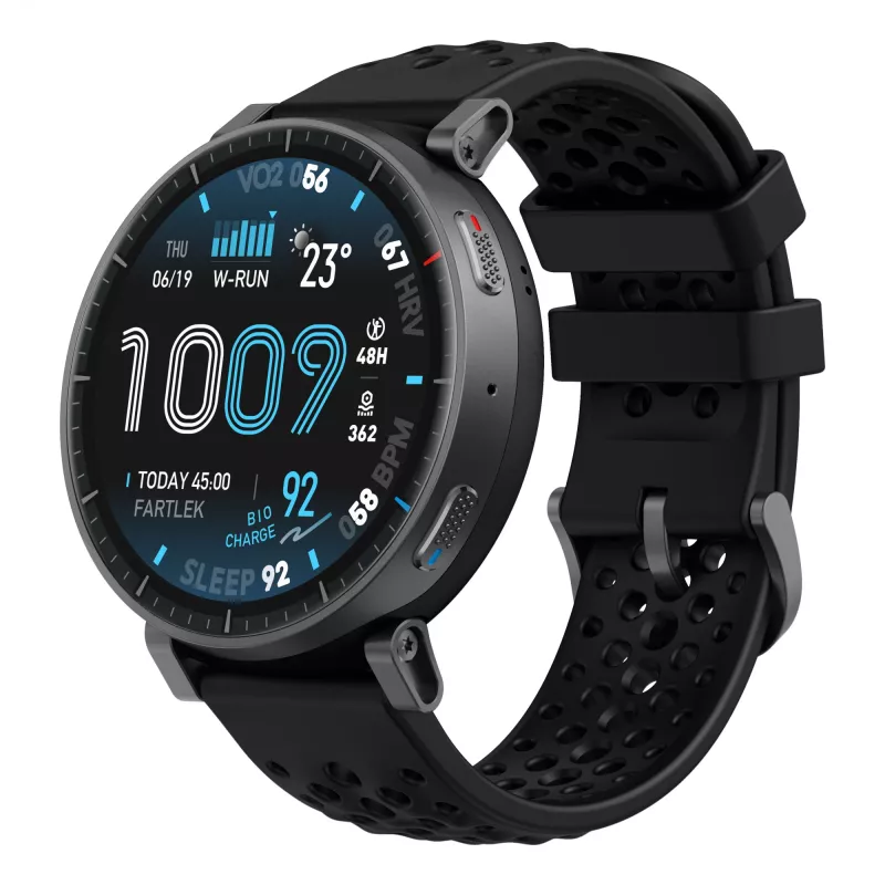 Viedpulkstenis Amazfit Active Max apaļš AMOLED 1,5 collu 480×480 skārienekrāns 64 MB RAM 4 GB 658 mAh melns