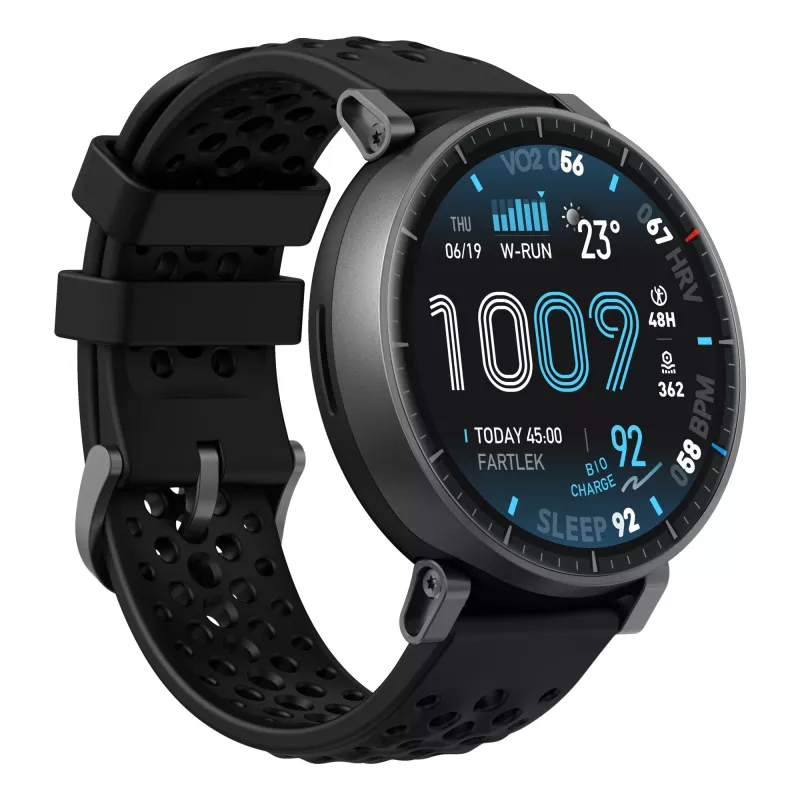 Viedpulkstenis Amazfit Active Max apaļš AMOLED 1,5 collu 480×480 skārienekrāns 64 MB RAM 4 GB 658 mAh melns