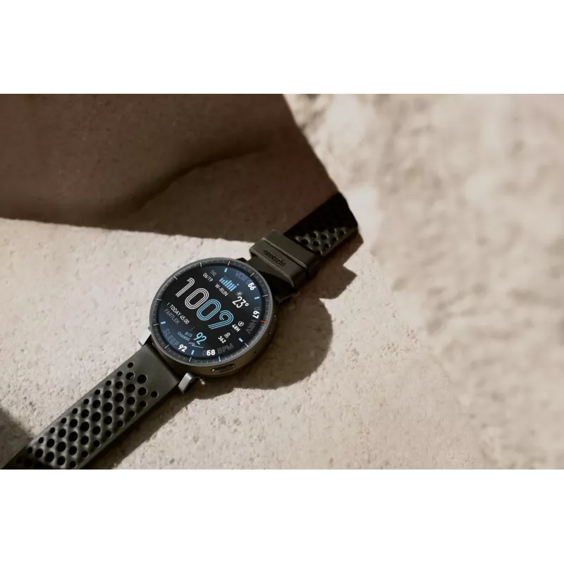 Viedpulkstenis Amazfit Active Max apaļš AMOLED 1,5 collu 480×480 skārienekrāns 64 MB RAM 4 GB 658 mAh melns
