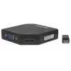 Manhattan Mini DisplayPort 1.2 uz HDMI, DVI un VGA adaptera kabelis (3-in-1), 25 cm, melns, vīriešu uz sieviešu, pasīvs, HDMI 4K@30Hz, VGA un DVI 1080p@60Hz, ekvivalents MDP2VGDVHD, saderīgs ar DVD-D, trīs gadu garantija, blisteris