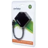 Manhattan Mini DisplayPort 1.2 uz HDMI, DVI un VGA adaptera kabelis (3-in-1), 25 cm, melns, vīriešu uz sieviešu, pasīvs, HDMI 4K@30Hz, VGA un DVI 1080p@60Hz, ekvivalents MDP2VGDVHD, saderīgs ar DVD-D, trīs gadu garantija, blisteris
