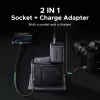 Iekštelpu maiņstrāvas mobilās ierīces lādētājs UGREEN 55001 — 2× USB-C, 100–240V, ātrā uzlāde, melns/pelēks