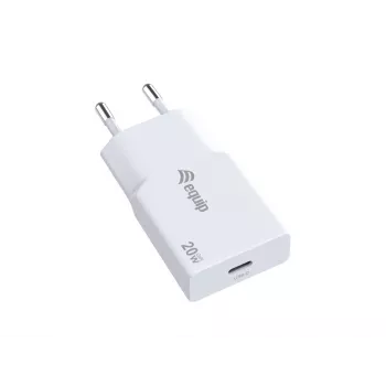 Sienas lādētājs EQUIP 1-Ports 20W GaN USB-C PD — 100–240V ieeja, 12V maks. izeja, balts