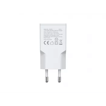Sienas lādētājs EQUIP 1-Ports 20W GaN USB-C PD — 100–240V ieeja, 12V maks. izeja, balts