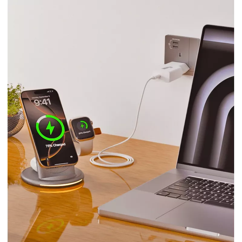 Sienas lādētājs EQUIP 1-Ports 20W GaN USB-C PD — 100–240V ieeja, 12V maks. izeja, balts