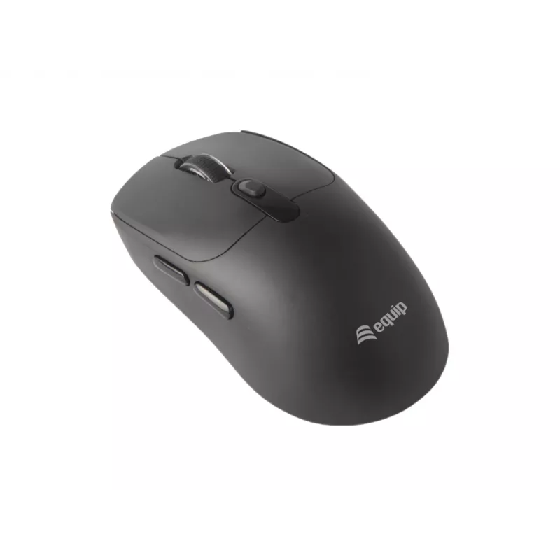 EQUIP abām rokām piemērota 6 pogu divu režīmu bezvadu pele, optiska 1600 DPI, RF + Bluetooth, melna