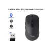 EQUIP abām rokām piemērota 6 pogu divu režīmu bezvadu pele, optiska 1600 DPI, RF + Bluetooth, melna