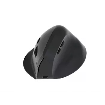 EQUIP ergonomiskā labās rokas vertikālā bezvadu pele 1600 DPI, RF Wireless + Bluetooth, uzlādējama, 6 pogas, melna