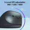 EQUIP ergonomiskā labās rokas vertikālā bezvadu pele 1600 DPI, RF Wireless + Bluetooth, uzlādējama, 6 pogas, melna