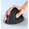 EQUIP ergonomiskā labās rokas vertikālā bezvadu pele 1600 DPI, RF Wireless + Bluetooth, uzlādējama, 6 pogas, melna
