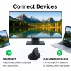 EQUIP ergonomiskā labās rokas vertikālā bezvadu pele 1600 DPI, RF Wireless + Bluetooth, uzlādējama, 6 pogas, melna