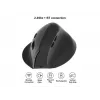 EQUIP ergonomiskā labās rokas vertikālā bezvadu pele 1600 DPI, RF Wireless + Bluetooth, uzlādējama, 6 pogas, melna