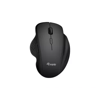 EQUIP 6 pogu divu režīmu uzlādējama bezvadu pele — labročiem, optiskā 1600 DPI, RF bezvadu + Bluetooth, melna